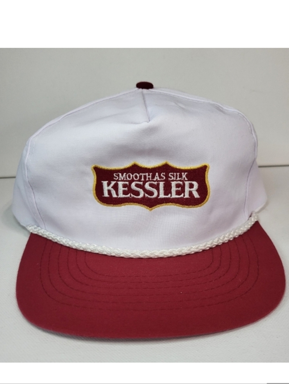 Vintage 90's Y2K Retro Kessler Smooth As Silk Whiskey White Snapback Trucker Hat